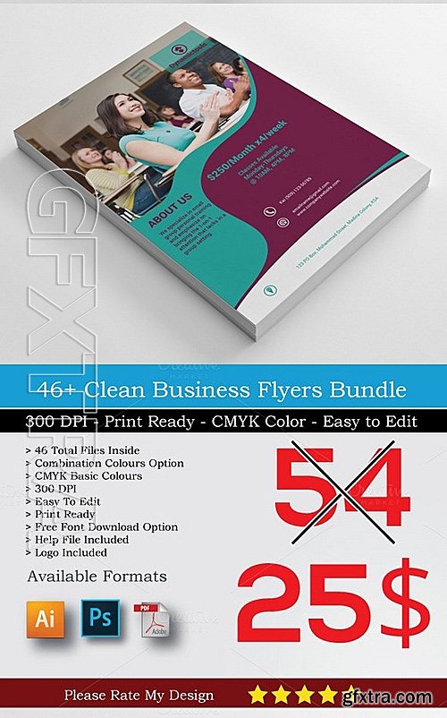 CM - 46 Clean Business Flyers Bundle 527605