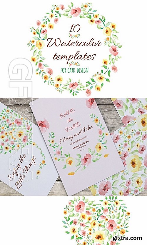 CM - 10 Watercolor Flowers Templates 528755