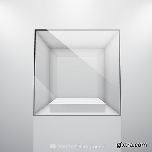 Collection of vector image museum showcase booth shelf sign 21 EPS