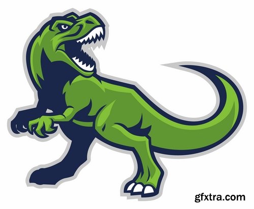 Vector collection picture dinosaur 25 EPS