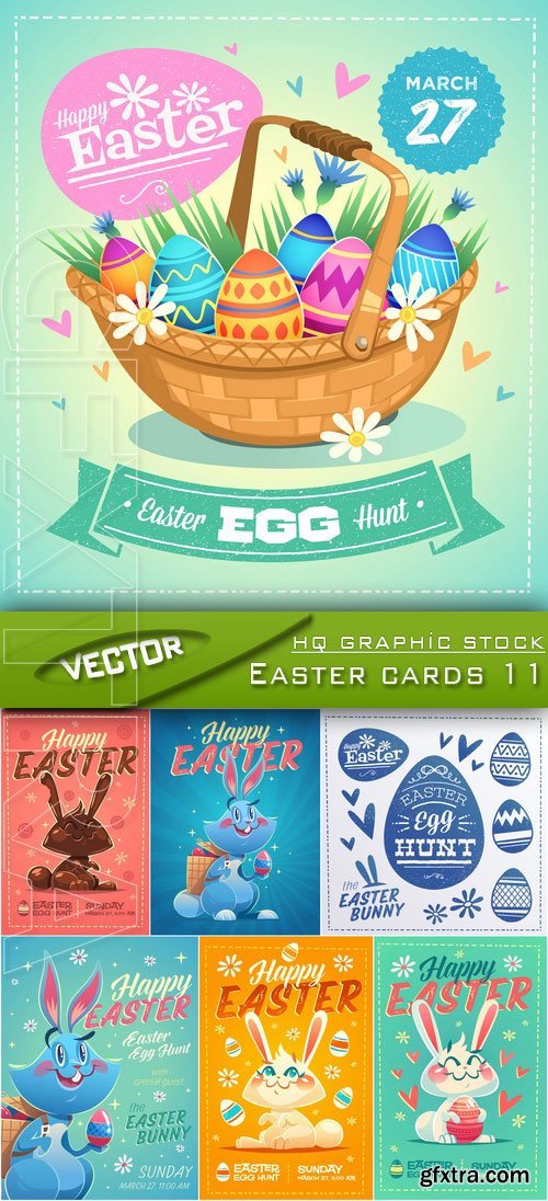 Stock Vector - Easter cards 11