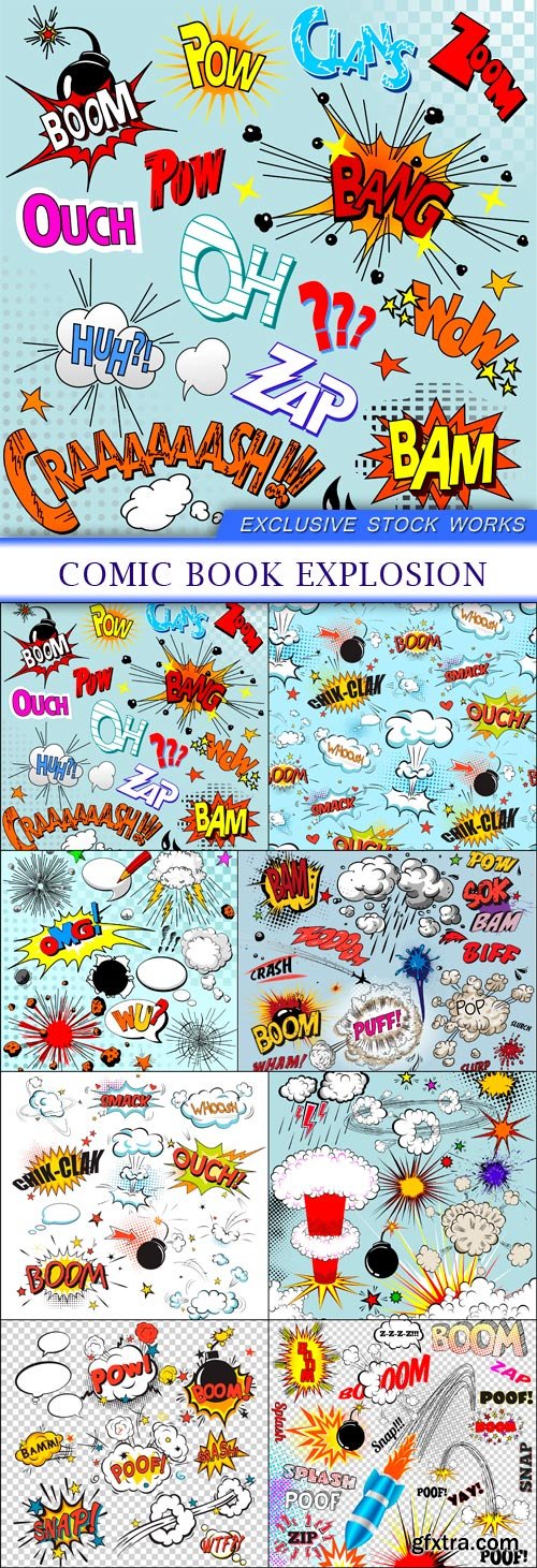 Comic book explosion 8X EPS