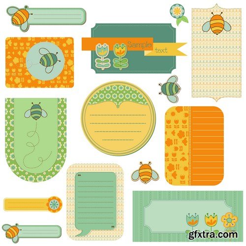 Design elements for baby scrapbook 11X EPS