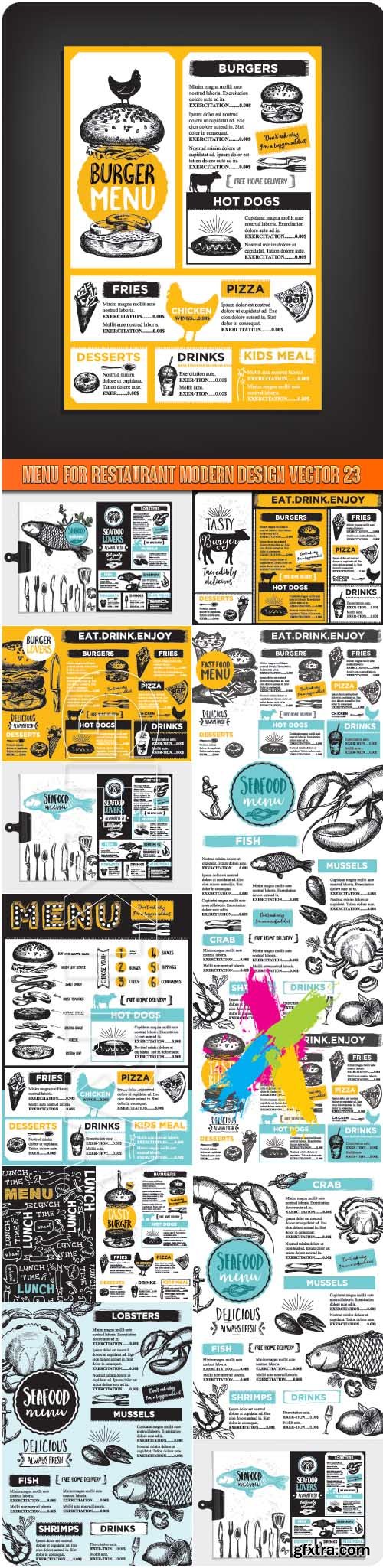 Menu for restaurant modern design vector 23