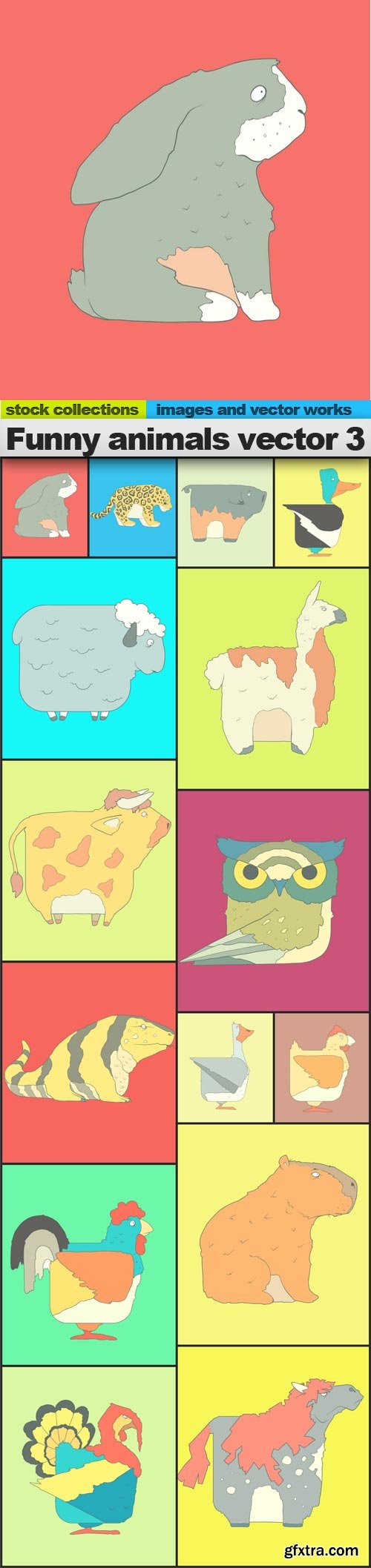 Funny animals vector 3, 15 x EPS