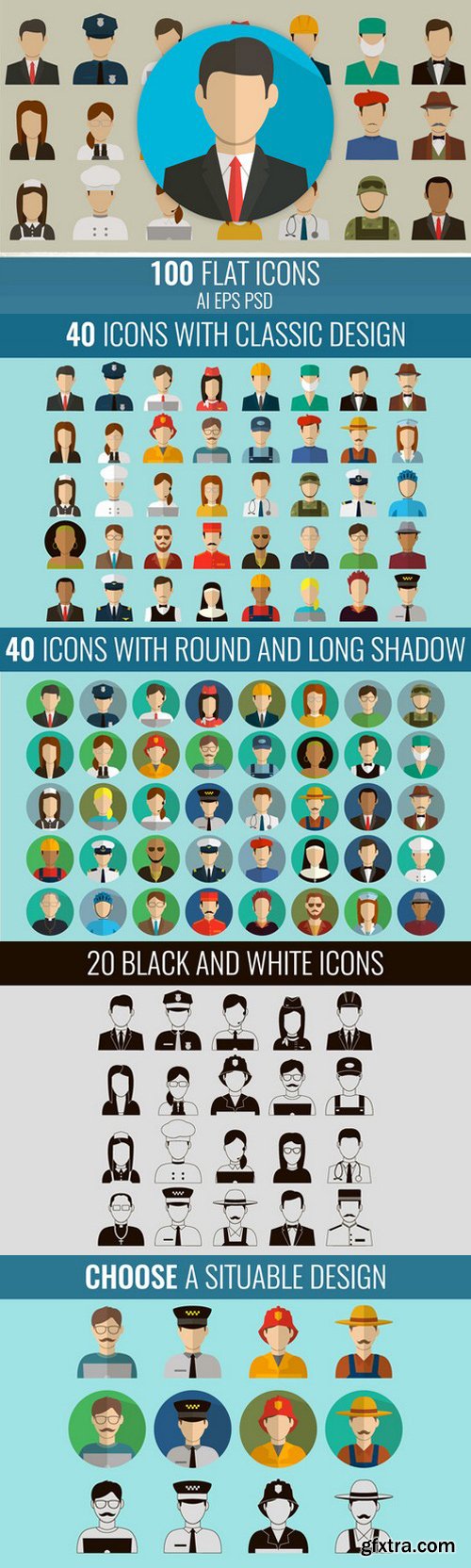 CM - 100 People Flat Icons 529295