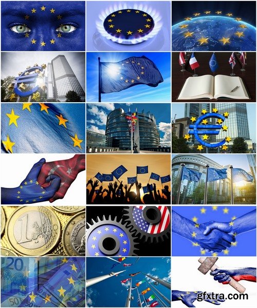 Collection of the European Union flag head office 25 HQ Jpeg