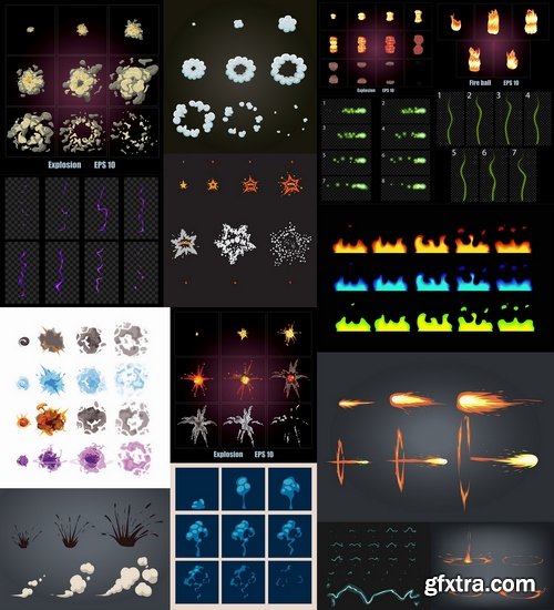 Collection of vector icons flat picture on various subject light effect it  4-25 EPS