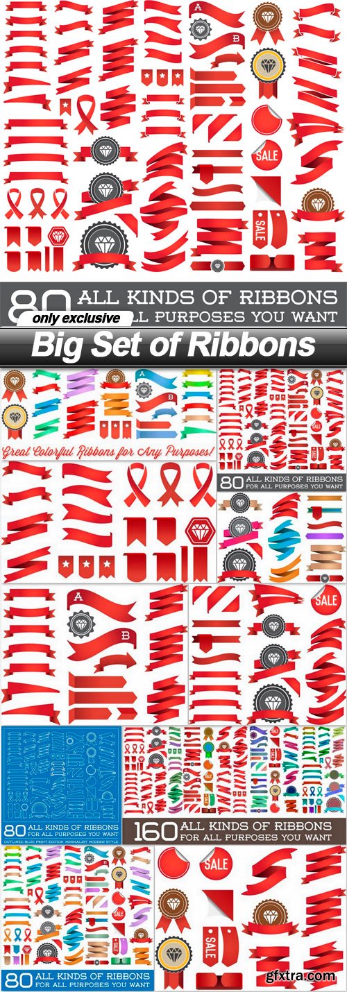 Big Set of Ribbons - 10 EPS