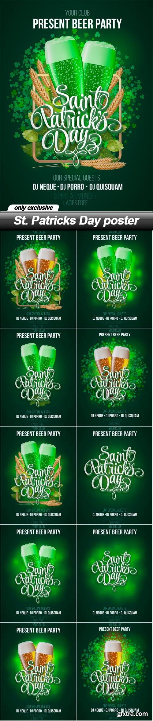 St. Patricks Day poster - 11 EPS