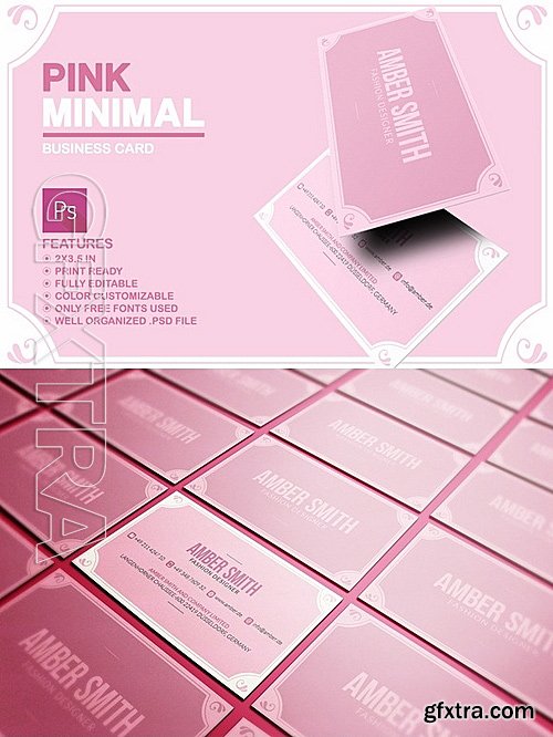 CM - Pink Minimal Business Card 528991