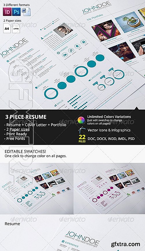 GraphicRiver - 3-Piece Resume 7449993