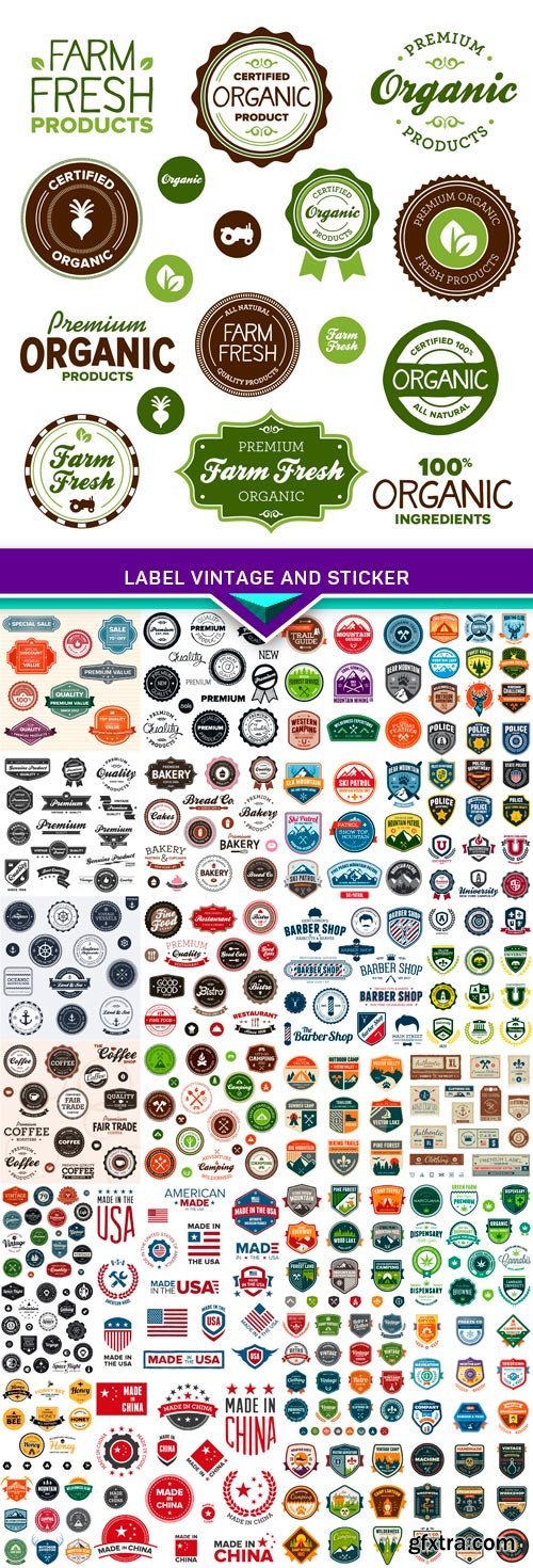 Label vintage and sticker 30x EPS