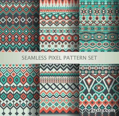 Collection vector picture template wallpaper pattern pixel background 25 EPS