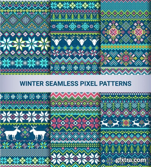 Collection vector picture template wallpaper pattern pixel background 25 EPS