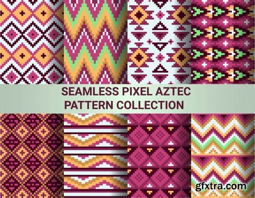 Collection vector picture template wallpaper pattern pixel background 25 EPS