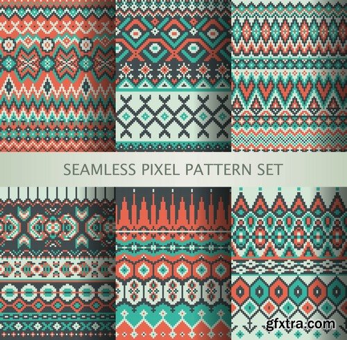 Collection vector picture template wallpaper pattern pixel background 25 EPS