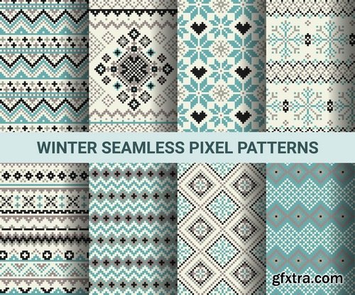 Collection vector picture template wallpaper pattern pixel background 25 EPS