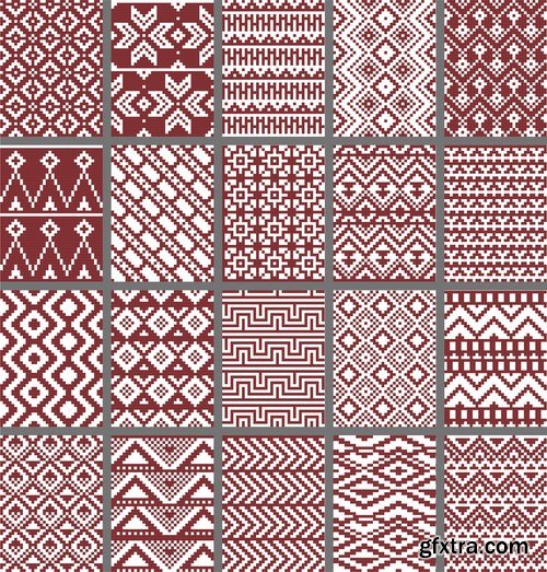 Collection vector picture template wallpaper pattern pixel background 25 EPS