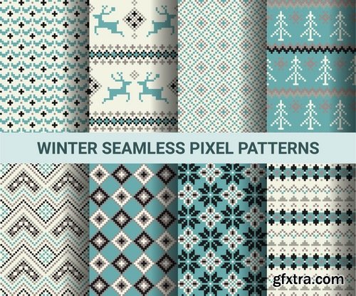 Collection vector picture template wallpaper pattern pixel background 25 EPS