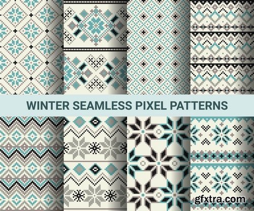 Collection vector picture template wallpaper pattern pixel background 25 EPS