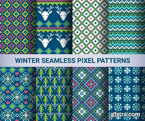 Collection vector picture template wallpaper pattern pixel background 25 EPS