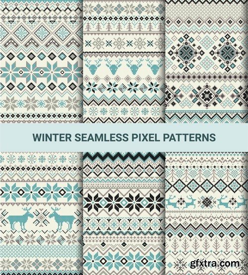 Collection vector picture template wallpaper pattern pixel background 25 EPS