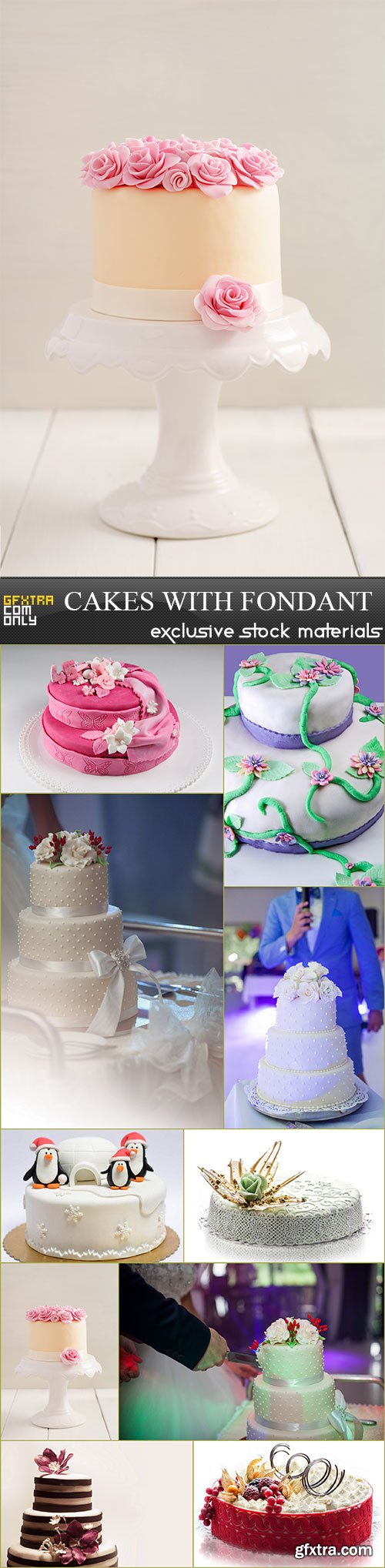 Cakes with fondant, 10  x  UHQ JPEG