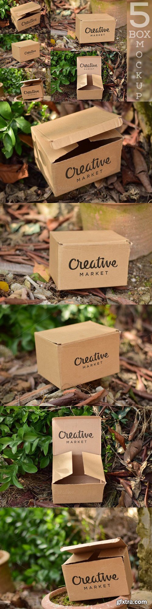 CM - 5 Cardboard Box PSD Mockups 535868