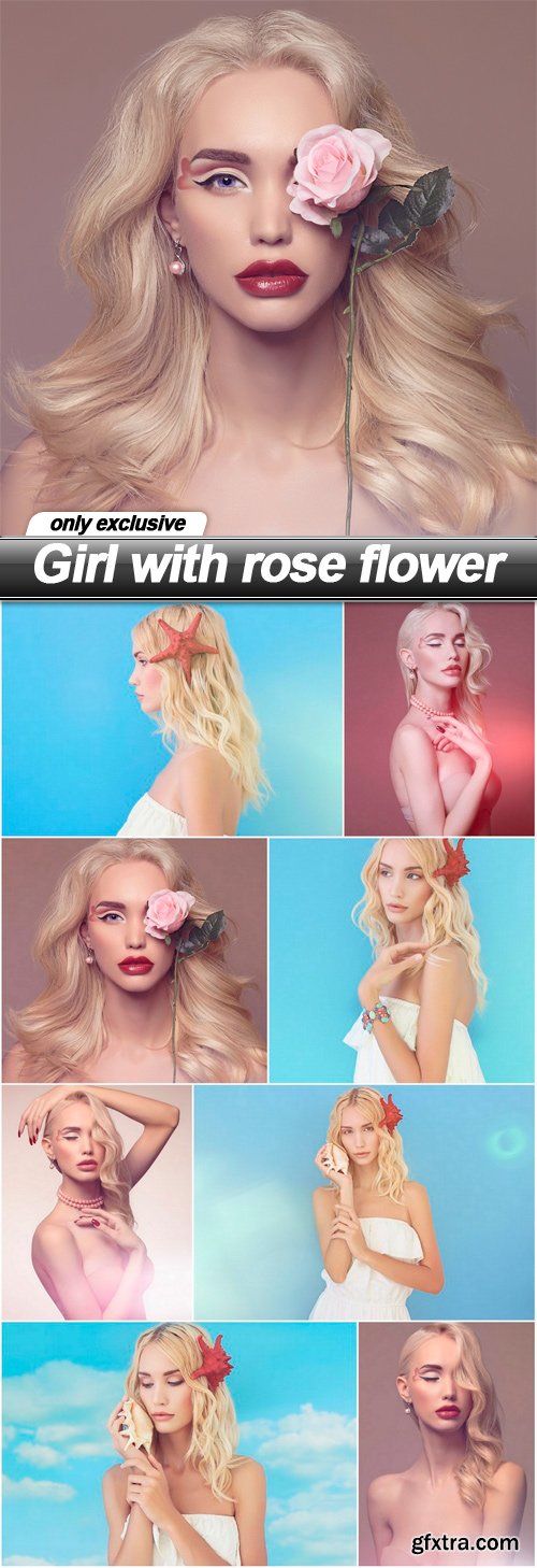 Girl with rose flower - 8 UHQ JPEG