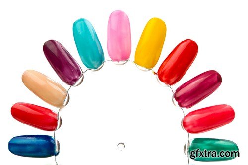 Fingers with colorful nail polish 10X JPEG