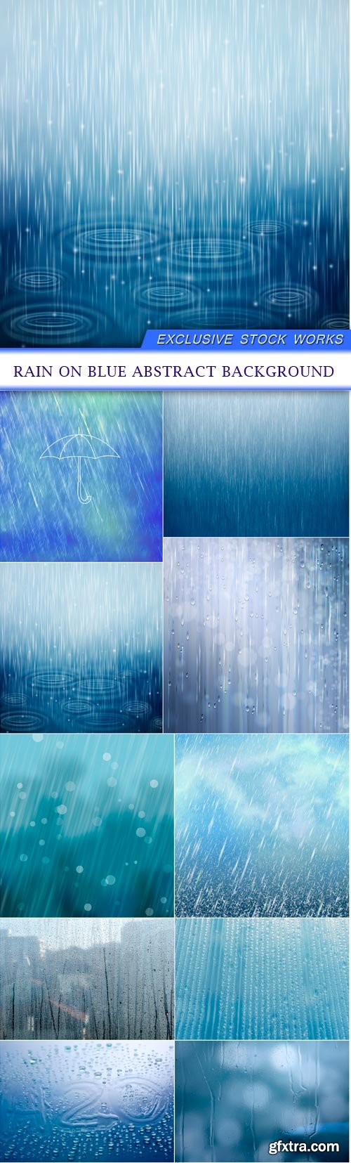 Rain on blue Abstract background 10X JPEG