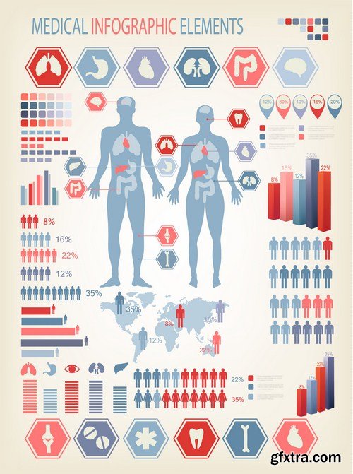 Medical Infographics 12X EPS