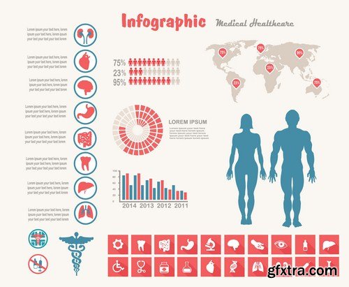 Medical Infographics 12X EPS