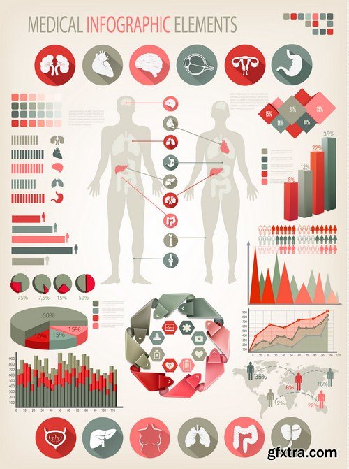 Medical Infographics 12X EPS