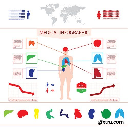 Medical Infographics 12X EPS