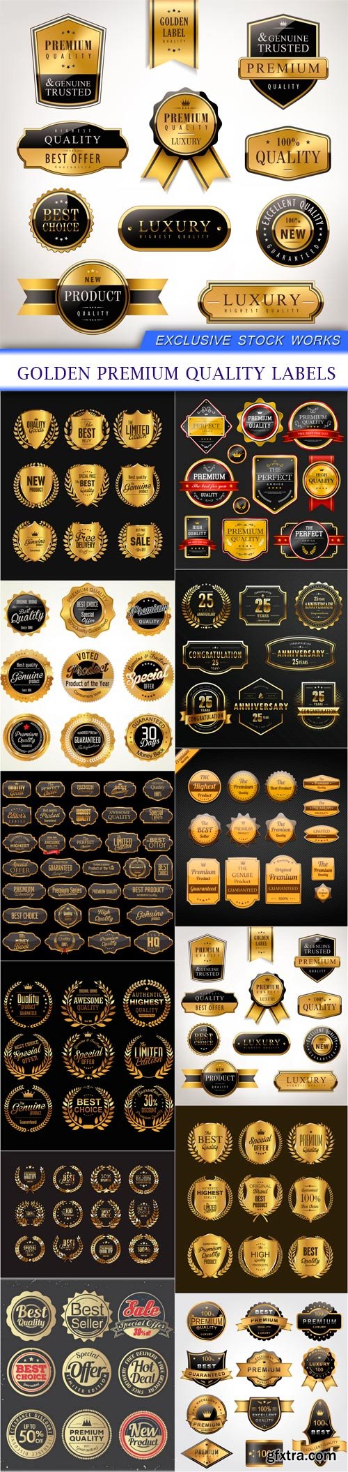 Golden Premium Quality Labels 12X EPS