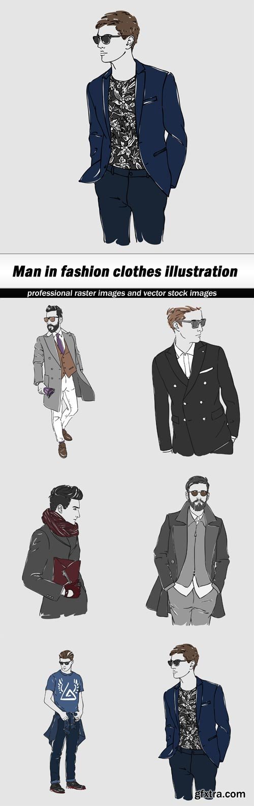 Man in fashion clothes illustration