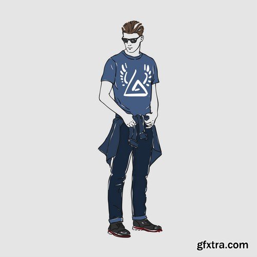 Man in fashion clothes illustration