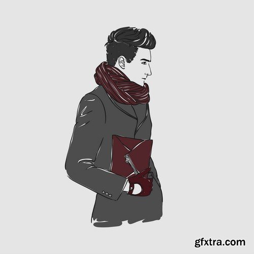 Man in fashion clothes illustration