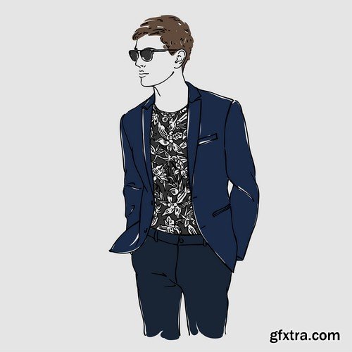 Man in fashion clothes illustration