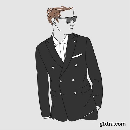 Man in fashion clothes illustration