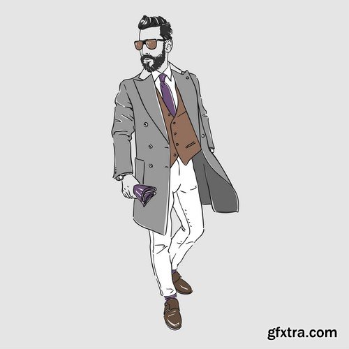 Man in fashion clothes illustration