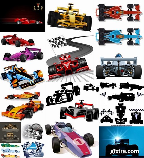 Collection of vector image Formula 1 car speed supercar 25 EPS