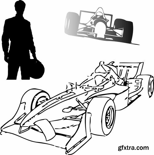 Collection of vector image Formula 1 car speed supercar 25 EPS