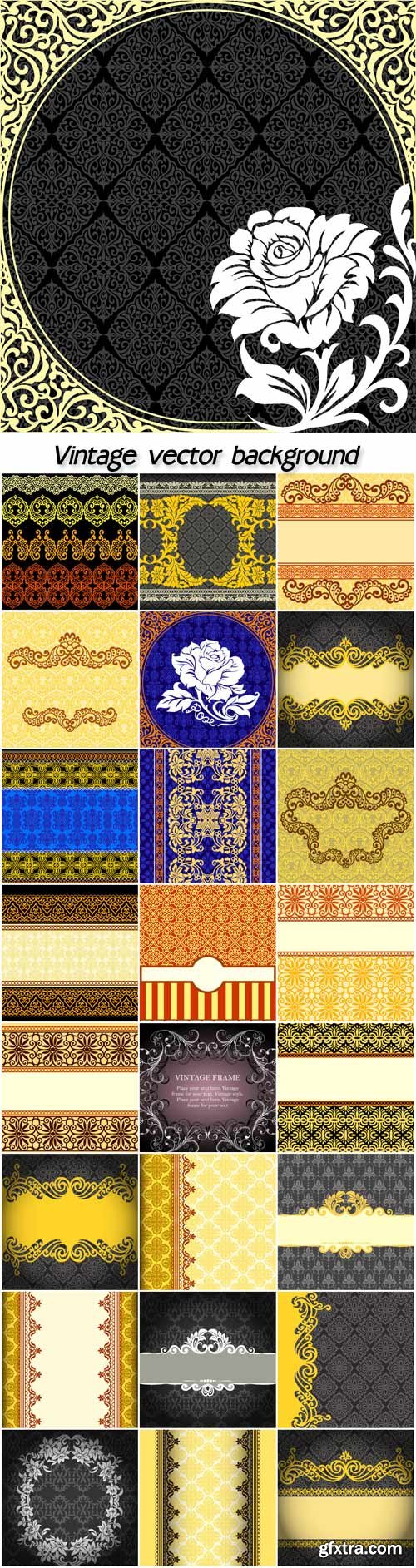 Vintage backgrounds, vector patterns and ornaments