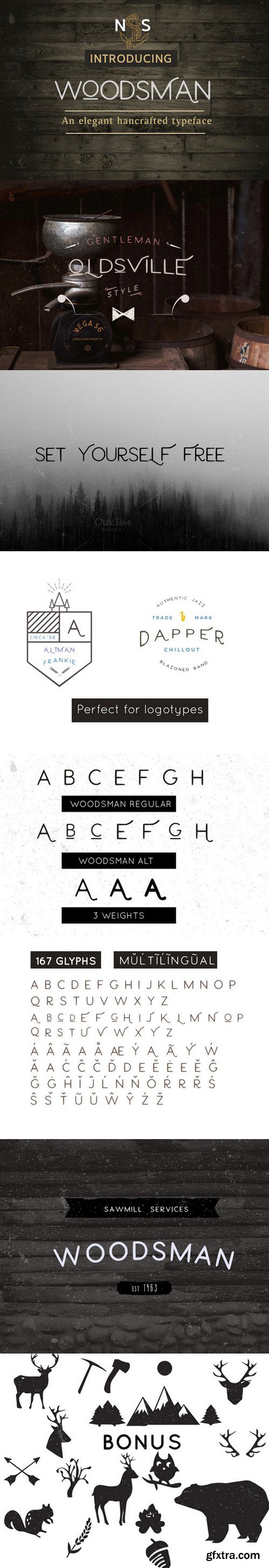 CM - Woodsman Typeface 537530