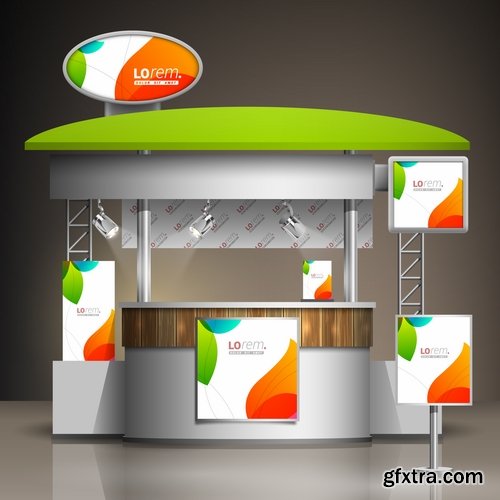 Collection of vector image advertising billboard ad store showcase 25 EPS