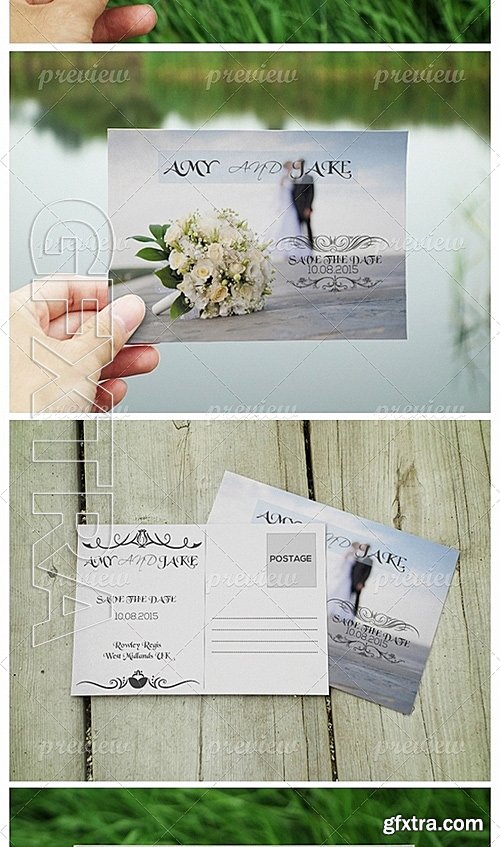 Modern Style Wedding Invitation Post Card 4428