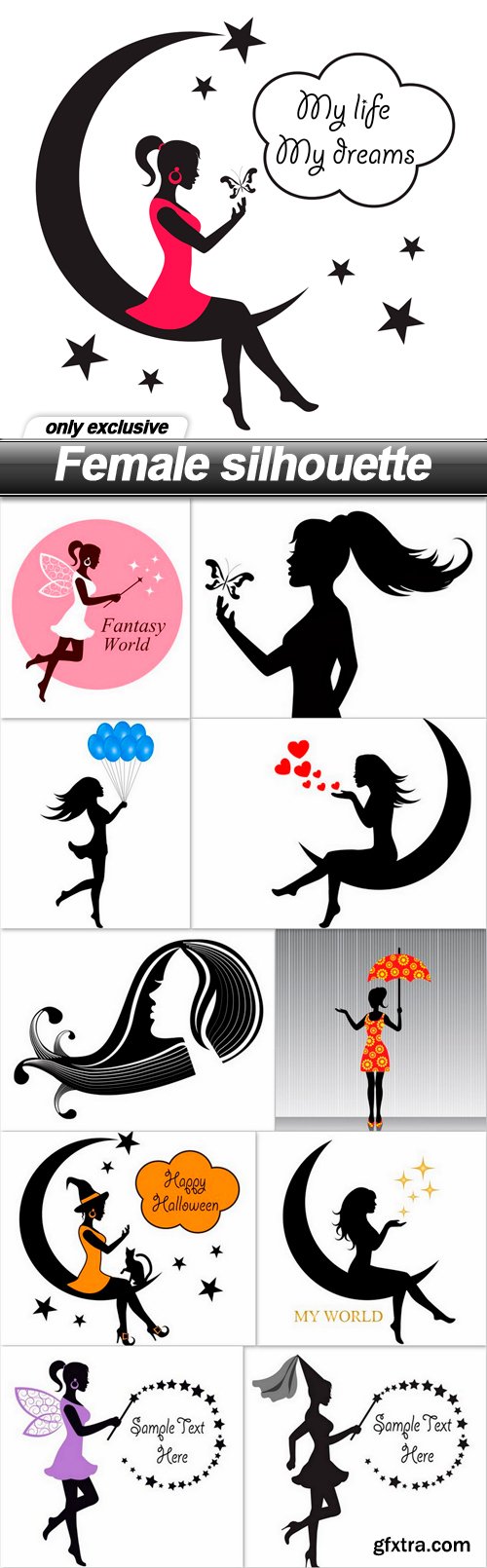 Female silhouette - 11 EPS